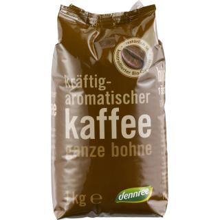 dennree Röstkaffee, ganze Bohne, 1 kg Packung