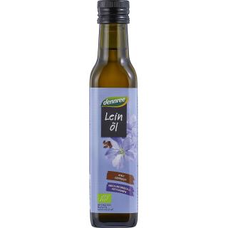 dennree Leinöl nativ kaltgepresst, 250 ml Flasche