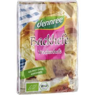 dennree Backhefe 3x9g, 27 g Packung