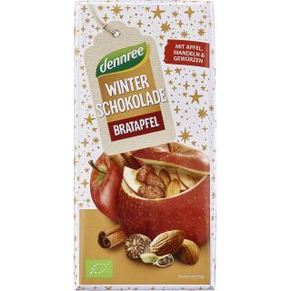 dennree Winterschokolade Bratapfel, 100 g Stück