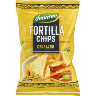 dennree Tortilla Chips gesalzen, 125 g Packung