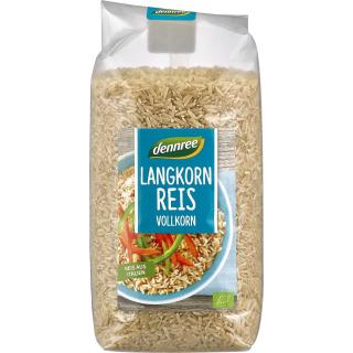 dennree Langkornreis Vollkorn, Italien, 1 kg Packu