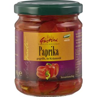 Gustoni gegrillte Paprika, in Kräuteröl  190 gr Gl