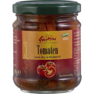 Gustoni halbgetrocknete Tomaten in Kräuteröl  190