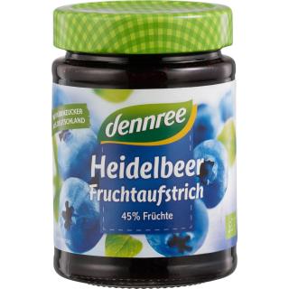 dennree Fruchtaufstrich Heidelbeere, 340 gr Glas -